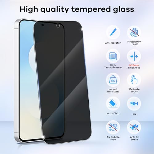 3+3 for Samsung Galaxy S25 FE 5G Privacy Screen Protector Camera Protector - size: Galaxy S25 FE Privacy