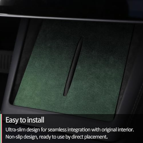 Suede Wireless Charger Pad for Tesla Model 3 24-26 Model Y 25-26 Green - color: Green