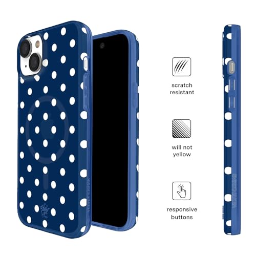 VELVET CAVIAR for iPhone 15 Case - Compatible with MagSafe - 10ft Drop Tested - Midnight Polka Dot - color: Midnight Polka Dot, size: 15