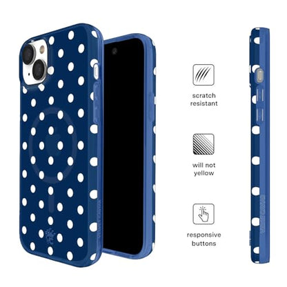 VELVET CAVIAR for iPhone 15 Case - Compatible with MagSafe - 10ft Drop Tested - Midnight Polka Dot - color: Midnight Polka Dot, size: 15