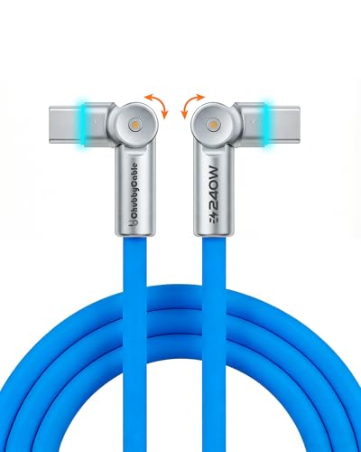 chubbycable RotateX 240W 180° Rotating USB C to USB C Cable, Blue, 3.3ft - color: Blue, size: 3.3ft (1m)