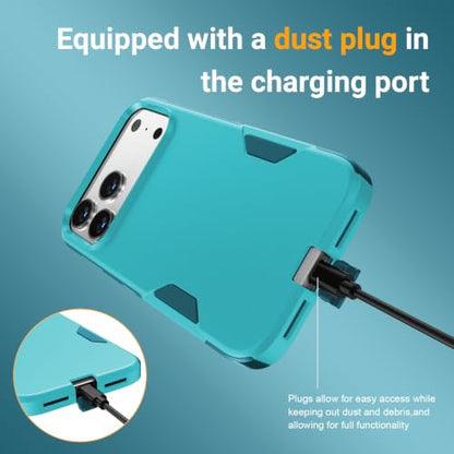 jaroco Magnetic for iPhone 17 Pro Max Case Heavy Duty Rugged Dual-Layer Teal - color: Teal, size: iPhone 17 Pro Max