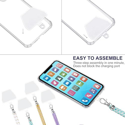 Weewooday 4 Pcs Phone Lanyard Crossbody Phone Strap, Light Color Series - color: Light Color Series