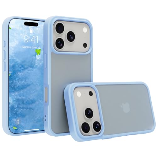 for iPhone 17 pro Case Translucent Matte Phone Cover, [10 FT Military Grade Drop Protection] Slim Durable Shockproof Protective Bumper (Light Blue, iPhone 17 pro) - color: Light Blue, size: iPhone 17 pro