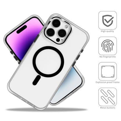 for iPhone 13 Pro Case [Compatible with MagSafe] [Military-Grade Drop Protection] [Anti-Scratch Shockproof] Transparent Clear Magnetic Phone Case Cover 6.1 inch, Black - color: Black, size: iPhone 13 Pro