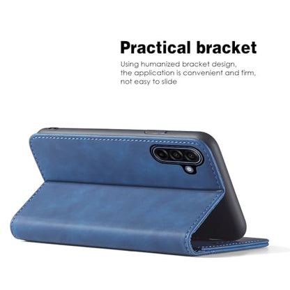 Asuwish Flip Wallet Phone Case for Samsung Galaxy A17 5G with Tempered Glass Screen Protector Magnetic Closure Folio Cover Credit Card Holder Slot Stand Cell Accessories A 17 17A 4G Women Men Blue - color: Blue