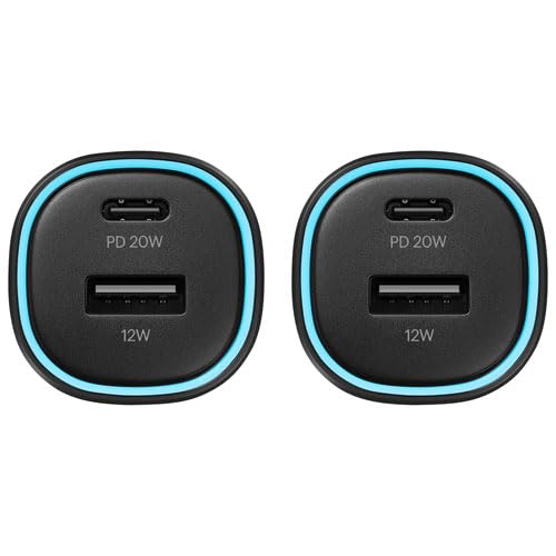 INSIGNIA USB Cables, 20Gbps High-Speed Charging & Data Sync, Braided Nylon, Compatible with MacBook, Laptop, iPhone, iPad, Android (Accessories, 32W Dual USB-C/USB-A Car Accessory (2 Pack)) - color: 32W Dual USB-C/USB-A Car Accessory (2 Pack), style: Acce