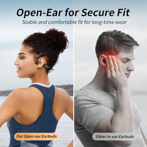 CXK Bone Conduction Headphones, Open Ear Headphones Bluetooth 6.0 with Mic