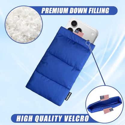 Thermal Phone Case Prevent OVERHEATING in The Sun, Cellphone Pouch for Camping Prevents Freezing, Extends Battery Life, Outdoor Warm Cover Bags for iPhone,Samsung Galaxy Blue - color: Blue