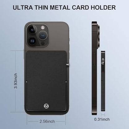 Magsafe Phone Wallet with Adjustable Stand,Pop up Phone Card Holder Black - color: Black