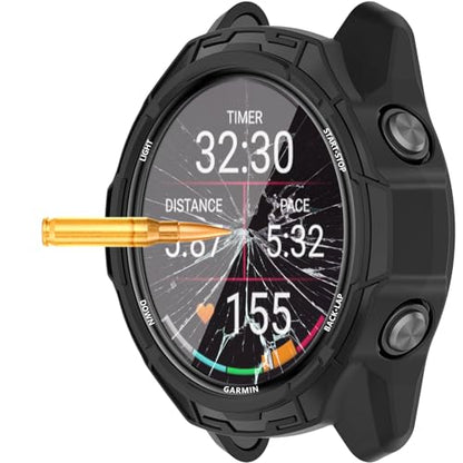 [1+4 Pack] Case with PMMA Screen Protector Compatible with Garmin Forerunner 570 42MM, Bumper Full Coverage Protective Soft Cases Face Cover for Forerunner 570 42MM - size: for Forerunner 570 42MM