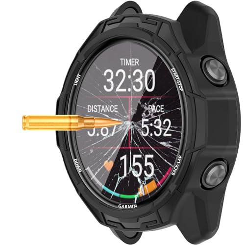 [1+4 Pack] Case with PMMA Screen Protector Compatible with Garmin Forerunner 570 47MM, Bumper Full Coverage Protective Soft Cases Face Cover for Forerunner 570 47MM - size: for Forerunner 570 47MM