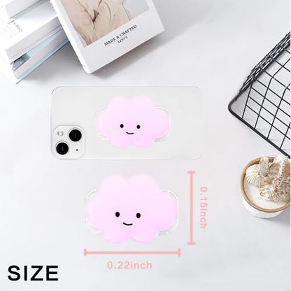 Phone Grip Cute 2D Cloud Shape Collapsible Expandable, Smartphone Tablet Cell Phone Grip Stand Holder (Pink) - color: Pink