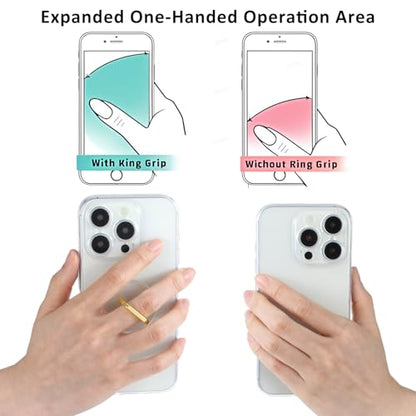 4 Pack Phone Holder Ring Transparent Finger Grip Loop 360 Degree Rotation Finger Ring Stand Cell Phone Kickstand Ring Compatible Various Mobile Phones Or Phone Case(Silver/Black/Gold/Rose Gold)