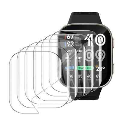 6 Pack Compatible for Amazfit Bip Max Screen Protector, Flexible TPU Film [Not Glass], Full Coverag, HD Clear Easy Install, Bubble Free for Amazfit Bip Max Screen Protector - size: RM6-Amazfit Bip Max-US