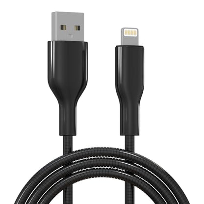 6FT Chew Proof Metal USB to Lightning iPhone Charger Cord, Cat Proof, Black