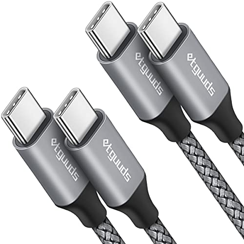 etguuds USB C to USB C Cable 6ft, 2-Pack 60W C to C Cable Fast Charging - color: Gray, size: 6ft