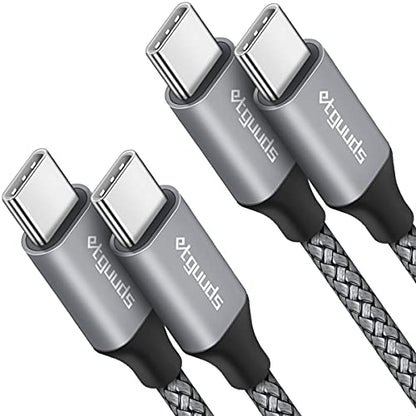 etguuds USB C to USB C Cable 6ft, 2-Pack 60W C to C Cable Fast Charging - color: Gray, size: 6ft