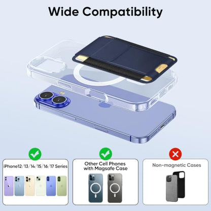 FINPAC MagSafe Wallet Magnetic Card Wallet Holder for Women Men - color: Dark Blue
