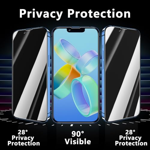 Pokolan Privacy Screen Protector for iPhone 13 Tempered Glass Film - size: iPhone 13