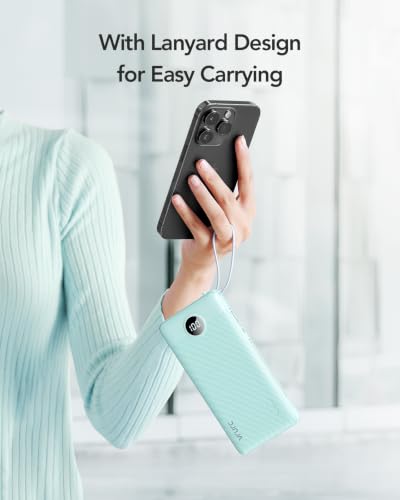 VRURC Portable Charger, Slim Power Bank Built-in 4 Cables, Travel Essential - color: Green