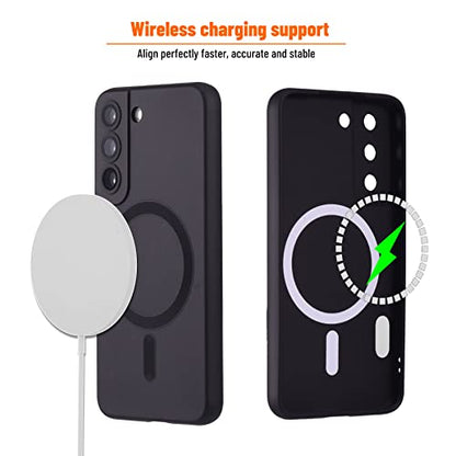 Magnetic for Samsung Galaxy S21 Case,Soft Silicone Samsung Galaxy S21 Phone Case with Camera Protection,Anti-Scratch Samsung Galaxy S21 Case Compatible with MagSafe, Black - color: Black, size: S21