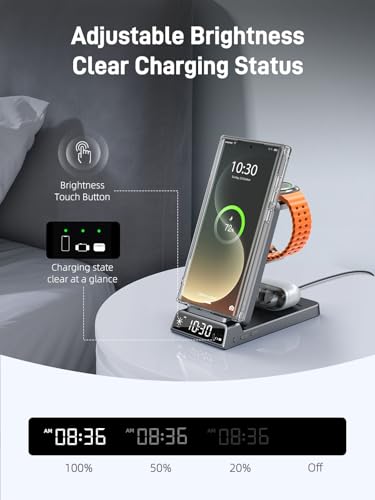 Magnetic Wireless Charger for Samsung, Charging Station for Galaxy S26 - color: Tech Gray