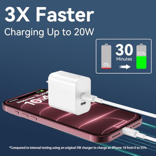 iPhone 18 Duo 17 16 Charger Fast Charging 10 FT Long iPhone USB C Charger - color: white, size: 10 Feet