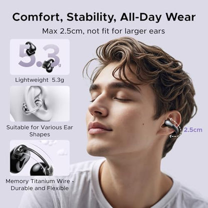 UGREEN HiTune S3 Open Ear Earbuds, Bluetooth 5.4, Clip on Earbuds, Black - color: Black