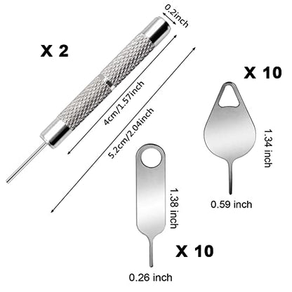 22Pcs SIM Card Removal Openning Tool Tray Eject Pins Needle Opener Ejector Compatible with iPhone 16/15/14/13/12 Pro Max Mini,Galaxy S21/22/23 Series,All HTC iPad Cell Phone Smartphone
