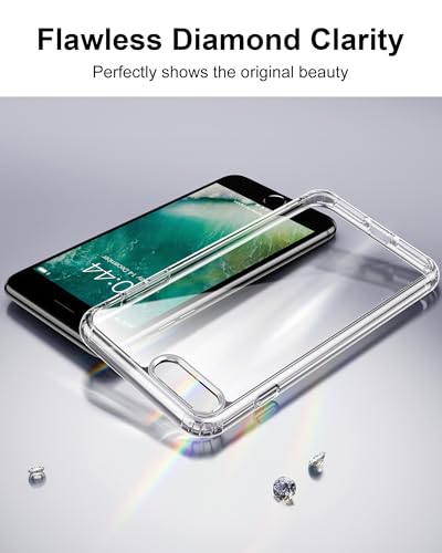 HOOMIL Case for iPhone 7 Plus/iPhone 8 Plus 5.5-Inch, Non-Yellowing, Drop Protection, Anti-Scratch Transparent Hard Back Phone Cover - Crystal Clear - color: Clear, size: iPhone 7 Plus/8 Plus