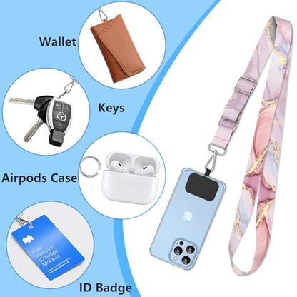2 Pack Phone Lanyard Cell Phone Lanyard Crossbody Adjustable Phone Strap for Use Around the Neck Cell Phone Lanyard - color: Marble Stripe