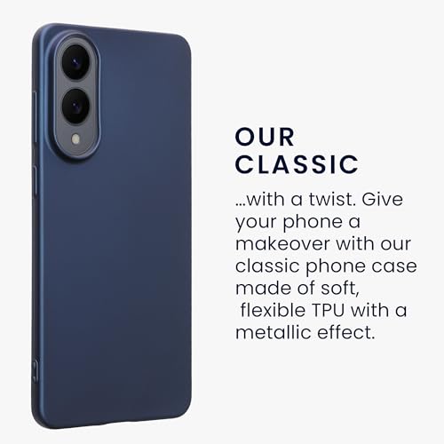 kwmobile Case Compatible with Samsung Galaxy S25 Edge Case - Soft Slim Metallic TPU Silicone Cover - Metallic Blue - color: metallic blue, size: Galaxy S25 Edge