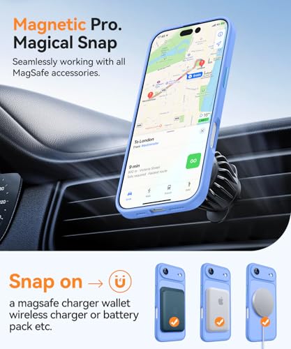 CANSHN Magnetic Compatible with iPhone Air Case(6.5 Inch), Upgraded [Full Camera Protection] [Compatible with Magsafe] [Translucent Matte] Shockproof Phone Cover for iPhone 17 Air Case,Ultramarine - color: Ultramarine, size: iPhone Air (6.9 Inch,1 Lens)
