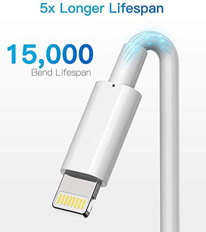 Lightning Cable MFi Certified - iPhone Charger 3Pack 3FT Lightning to USB A Charging Cable Cord Compatible with iPhone 14 13 12 SE 2020 11 Xs Max XR X 8 7 6S 6 Plus 5S iPad Pro iPod Airpods - White - color: White