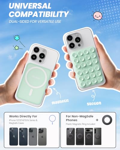 Klearlook Magnetic Suction Phone Mount for MagSafe Case, Light Green - color: Light Green