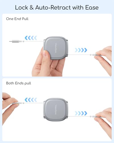 240W Retractable USB C Cable for Phones,Grey,3.3ft,2pack - color: Grey, size: 2Pack-3.3ft