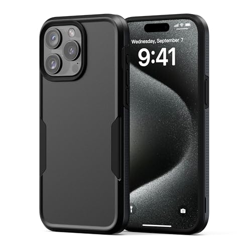 NTG【2023 New Designed for iPhone 15 Pro Max Case, Heavy-Duty Tough Slim Shockproof [2 Layer Structure][Military Grade Protection] Phone Case for iPhone 15 Pro Max(6.7 Inch), Black - color: Black