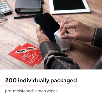 Staples TECH Screen Cleaning Wipes, Individually Wrapped, 200-Pack - style: 200 Pack