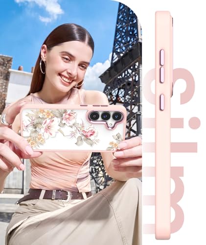 Crystal Clear Flower Pattern Case for Samsung Galaxy S26 FE-Peony | Girl Women Slim Soft TPU + Hard PC Military Grade Protective Phone Cover WithTempered Glass Screen Protector for S26 FE - color: S26 FE-Ranunculus
