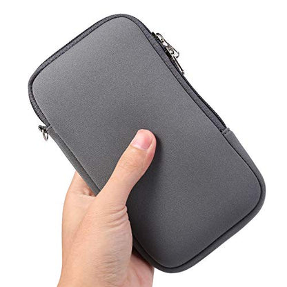 Neoprene Cell Phone Sleeve Zipper Phone Pouch Holder w/ Neck Strap Compatible for iPhone 17 Pro Max 16 Plus Galaxy S26 Ultra S26+ S25 FE A17 A36 A56 Oneplus 15 13 Pixel 10 Poco X7 Pro (Gray, Medium) - color: Gray