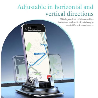Dashboard Navigation Bracket, 360 Degree Rotation Automotive Phone Holder, Universal Self-Adhesive Non-Slip Car Phone Holder, for Most Cars (Black)