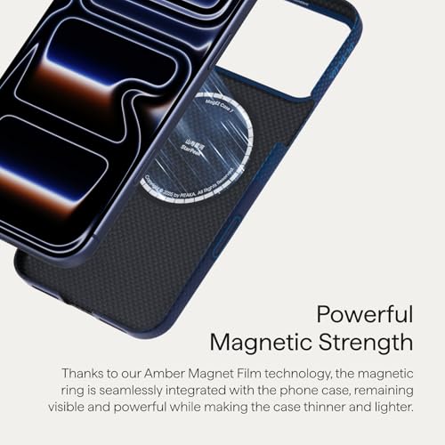 pitaka for iPhone 17 Pro Case 6.3" with Camera Control Button, Compatible with MagSafe, Ultra-Slim Case with Caseless Touch Feeling, 1500D Aramid Fiber Woven, Over the Horizon - color: Over the Horizon