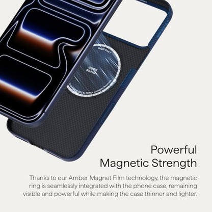 pitaka for iPhone 17 Pro Case 6.3" with Camera Control Button, Compatible with MagSafe, Ultra-Slim Case with Caseless Touch Feeling, 1500D Aramid Fiber Woven, Over the Horizon - color: Over the Horizon
