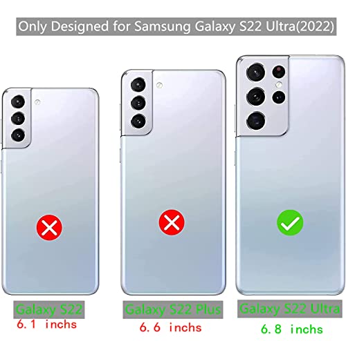 Tuokiou Protect for Samsung Galaxy S22 Ultra: Slim Fit, Drop Resistant, Soft TPU Wallet Case With Clear Back, Card Holder Pocket - color: Clear, size: Samsung Galaxy S22 Ultra