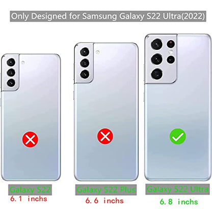 Tuokiou Samsung Galaxy S22 Ultra Clear Protective Card Slot Case - Slim Fit Drop Resistant Soft TPU Wallet With Bumper, Cute Card Holder Pocket for 6.8" Galaxy S22 Ultra (Pink) - color: Pink, size: Samsung Galaxy S22 Ultra