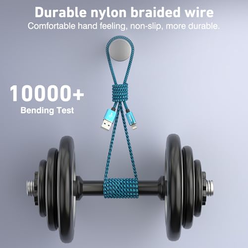 Aeibxiy iPhone Charger 10FT 5 Pack,[Apple MFi Certified] Lightning Cable Nylon Braided Fast Charging Compatible iPhone 14 13 12 11 Pro Max XS XR X 8 iPad