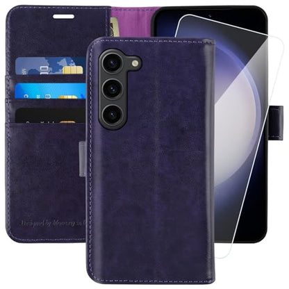 MONASAY Wallet Case for Samsung S23 with 3 Card Holders - Purple - color: Purple, size: Galaxy S23