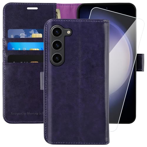 MONASAY Wallet Case for Samsung S23+ Plus with 3 Card Holders - Purple - color: Purple, size: Galaxy S23+ Plus