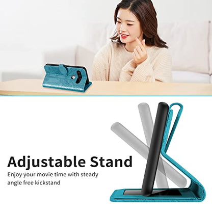 LG Stylo 6 Wallet Case with Card Holder/Slot,PU Leather Flip Folio Shell [Magnetic Closure][Wrist Strap][Kickstand] Shockproof Cover Fit LG Stylo 6(6.8''),Turquoise - color: Turquoise, size: LG Stylo 6